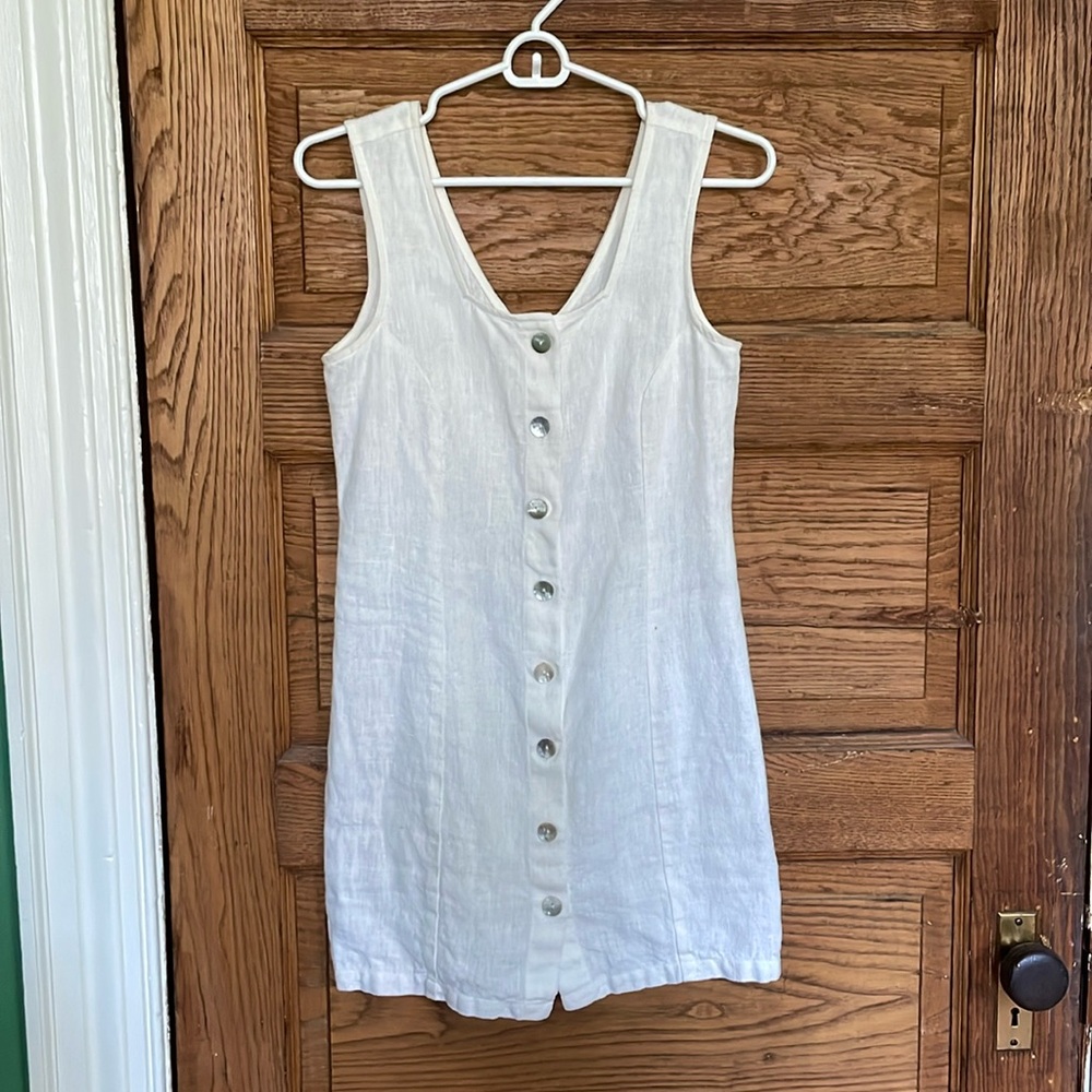 Paloma Wool White Linen Mini Dress Size 36